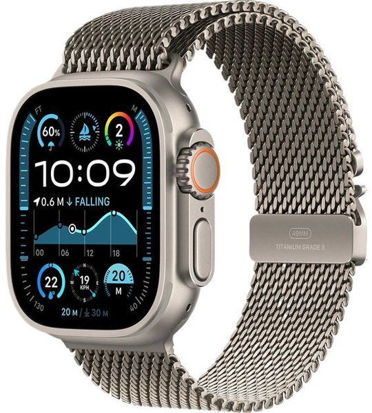 Apple Watch Ultra 2 GPs + Cellular 49mm Natural Titanium Milanese Loop Medium Smartwatch