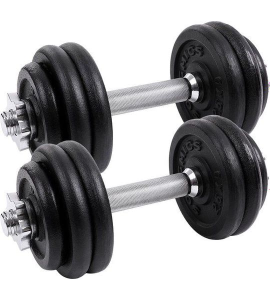 Gietijzeren Halter Set 30 kg met Verstelbare Plastic Houders