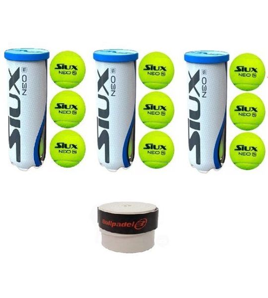 Siux Neo Speed padelballen padel 3 blikken 9 ballen + grip