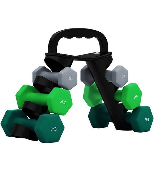 Sportnow Halterset-Metaal, Kunststof-42L x 10B x 30H cm-Grijs+Groen+Turkoois