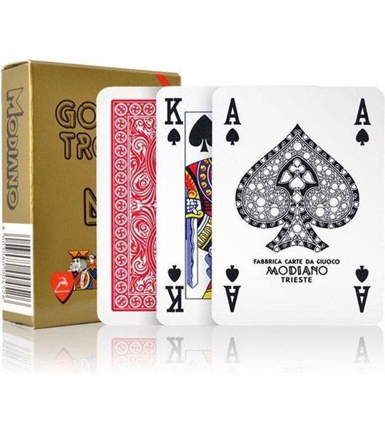 CARTE MODIANO POKER GOLDEN TROPHY 4 STANDARD INDEX Rood
