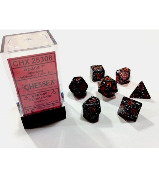 Chessex dobbelstenen set, 7 polydice, Speckled Space