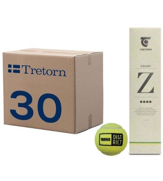 Tretorn Tennisballen Z Court Drukloos Doos 30x4 Ballen Met Logo Tennisdistrict