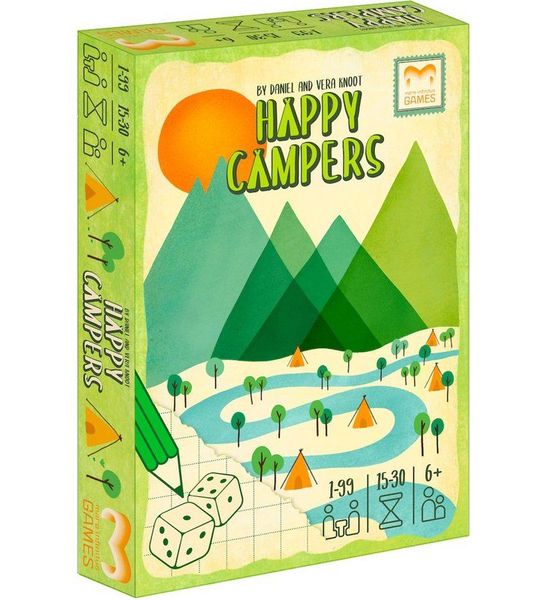 Happy Campers - Roll & Write - Dobbelspel - Familiespel - Vakantie