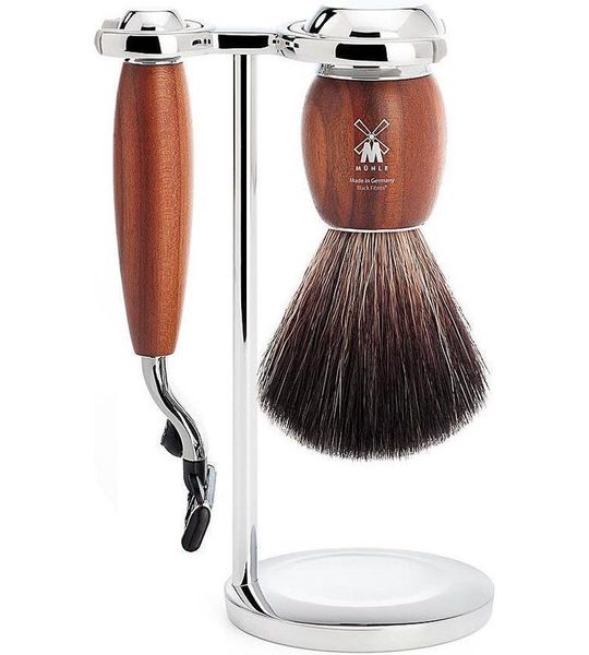 MÜHLE -Scheerset Vivo 3-delig - Pruimenhout - Mach3