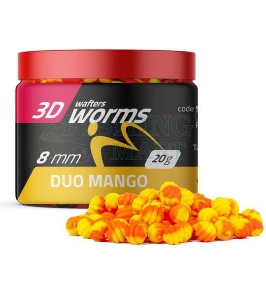 MatchPro 3D Worms Duo Wafters 8mm 20gr - Smaak : Mango
