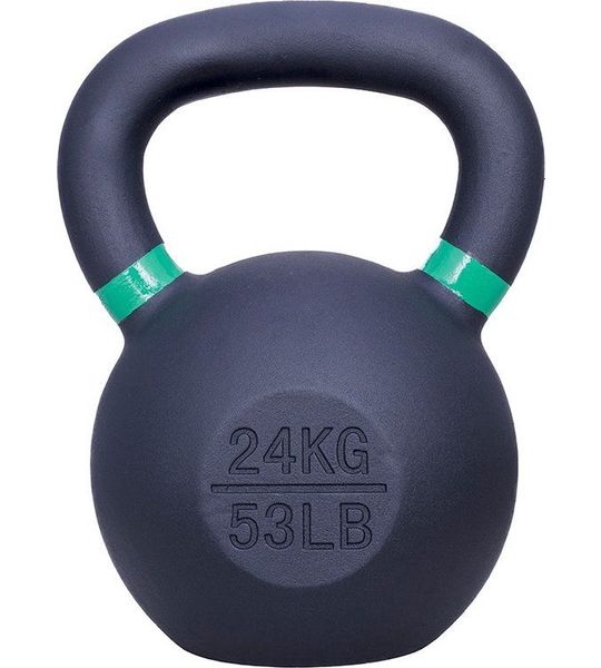 ForzaFit Kettlebell 24 kg - Gietijzer Kettle bell - Zwart met Groen - 53 LB