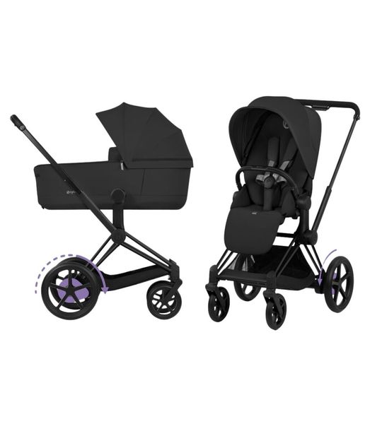 Kinderwagen Cybex e-Priam Comfort Matt Black/Sepia Black incl. Foldable Carrycot