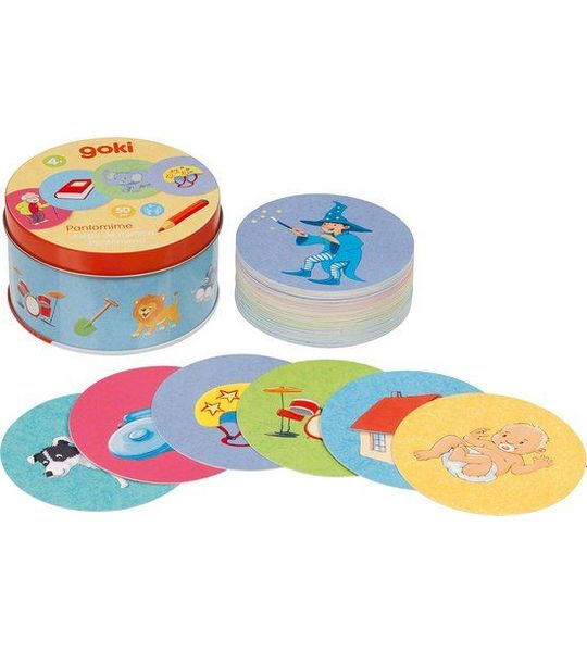 Goki Pantomime in a tin box Ø= 9 cm