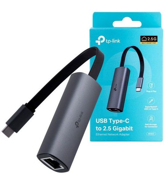 TP-Link Ue302c 2.5 Gigabit Usb Type-c Naar Ethernet Adapter Grijs