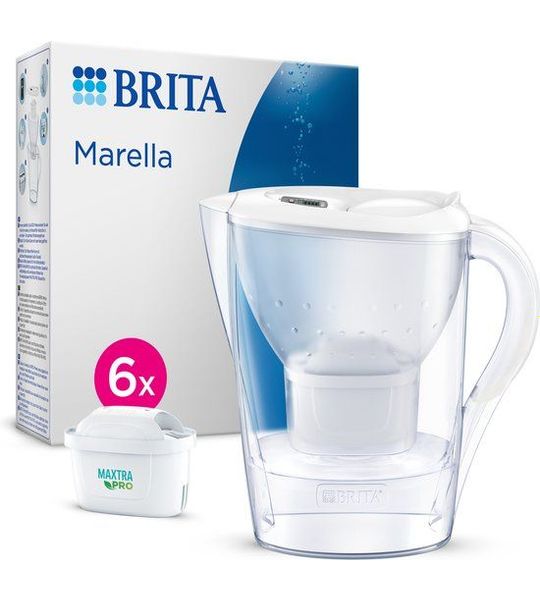 Brita Marella Waterfilterkan Wit + 6 Maxtra Filterpatronen