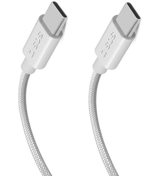 Sbs Mobile Usb-c Naar Braided 100w 1.5m Kabel 15 M Wit