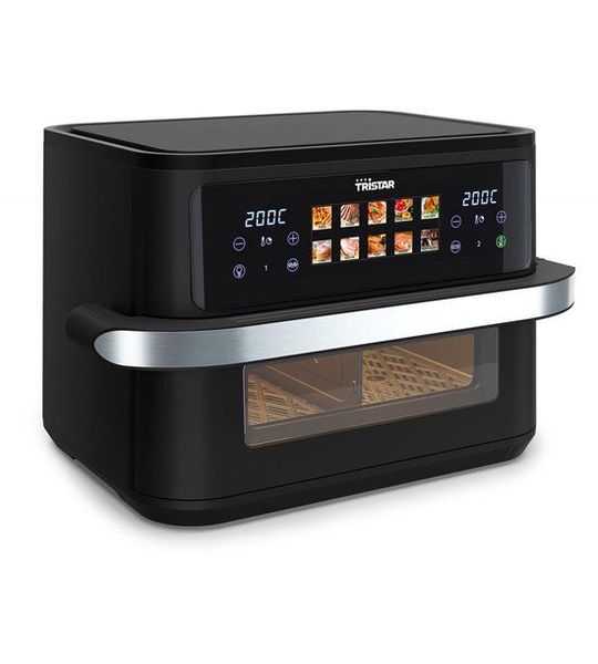 Tristar Dubbel 10 l Vrijstaand 2800 W Heteluchtfriteuse Zwart, Roestvrijstaal