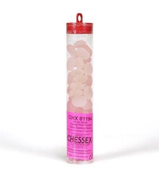 Chessex Glass Gaming Stones - Crystal Pink Frosted (40+)