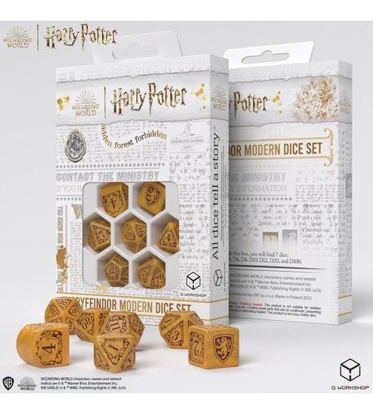 Harry Potter Dice Set Gryffindor Modern Dice Set - Gold (7)