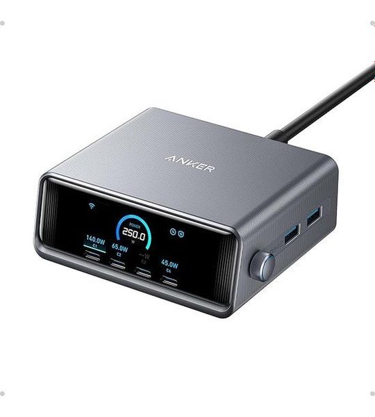 Anker Prime Charger (250W, 6 Ports, GaNPrime) Oplader Zwart