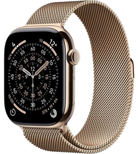 Apple Watch Series 11 gps + Cellular - 46mm titanium Case Milanese Loop M/l Smartwatch Gold