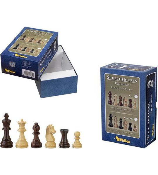Philos schaakstukken Barbarossa koningshoogte houten set.