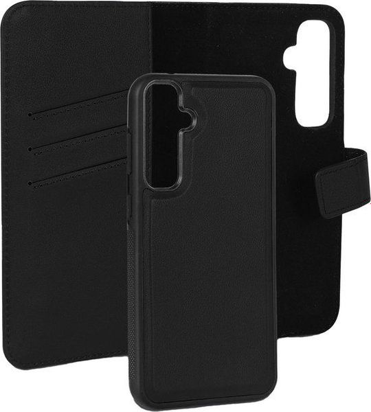 Caseuals 2-in-1 Leather Wallet Bookcase Voor Samsung Galaxy S23 Fe Zwart