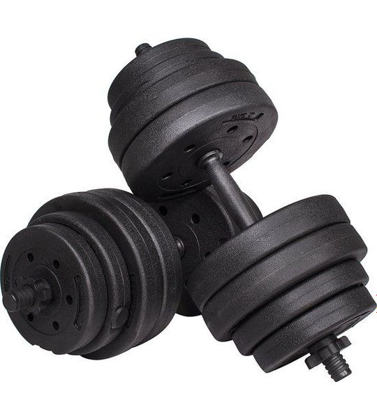 Springos Dumbbells | Gewichten set | Halterset | 16 gewichten | 30 kg | Zwart