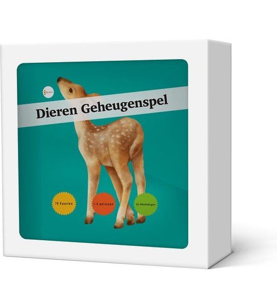 Dieren Memoryspel Kinderen - 70 stuks - 60x60mm - Gerondhoekt - Karton