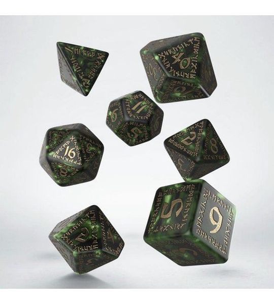 Polydice Set Q-Workshop Runic Bottle Green