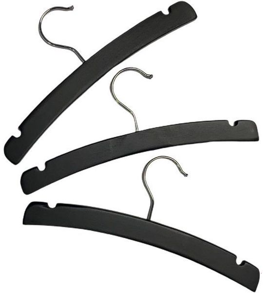 Set van 3 Kleerhangers Hout Zwart