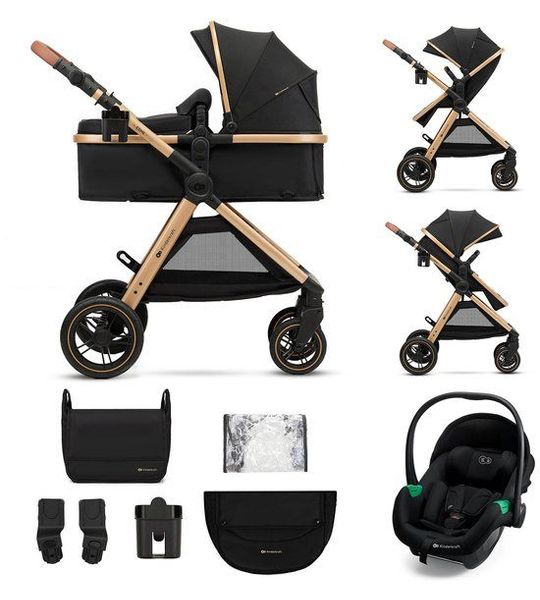 Kinderwagen Kinderkraft Esme 3-in-1 V2 met Autostoel Mink Pro2 Pure Black