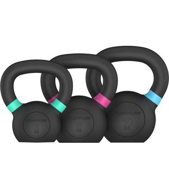 Tunturi Platinum Cast Iron Kettlebell - 6-10kg set - Incl. gratis fitness app