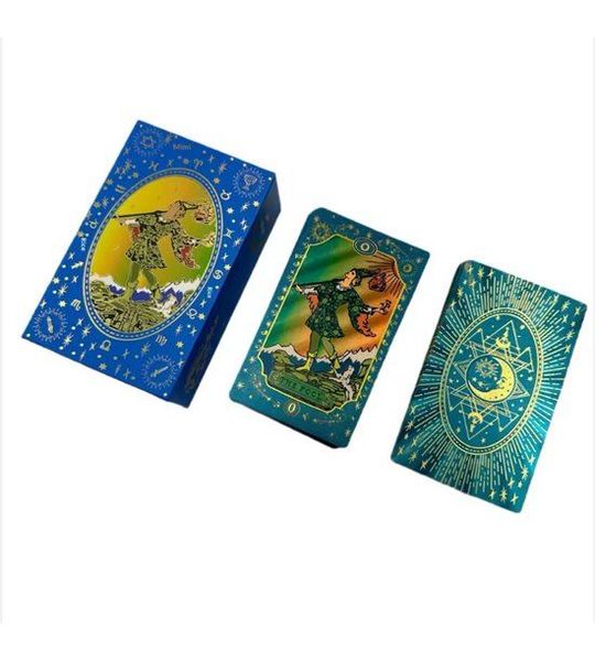 Blauwe Tarot kaarten in Luxe Doos - Blauw Folie tarotdeck met gids