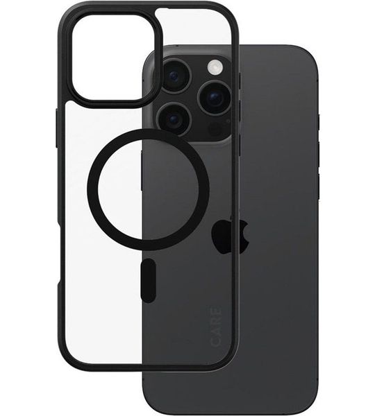 CARE Flagship Case Urban Combat Met Zwart Frame En Magsafe Telefoonhoesje Voor Apple Iphone 2024 6.7'' Pro Transparant