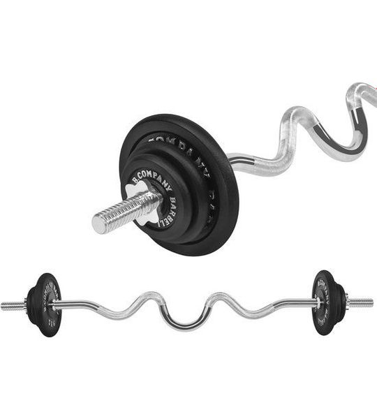 Halterset met ijzeren gewichten en curlstang - Compleet 25 kg