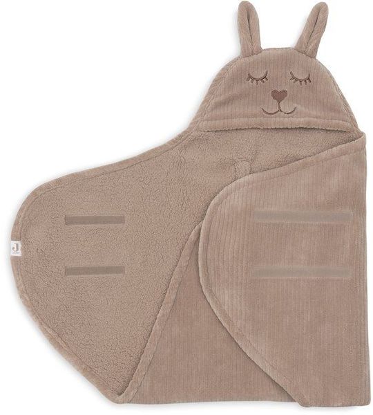 Wikkeldeken Jollein Bunny Cloudy Rib Milky Coffee