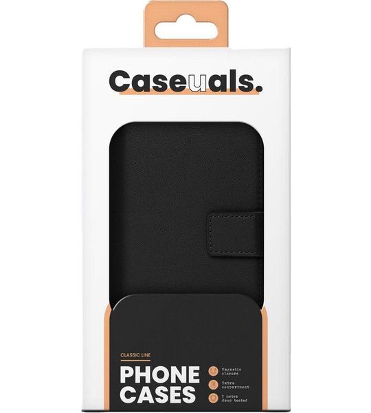 Caseuals 2-in-1 Leather Wallet Bookcase Met Magsafe Voor Apple Iphone 15 Plus Zwart