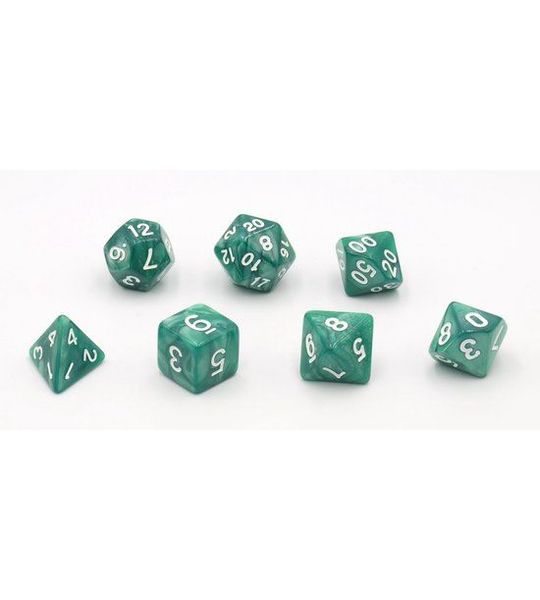 HOT Games Dobbelstenen Groen Parelmoer 7 set Brick