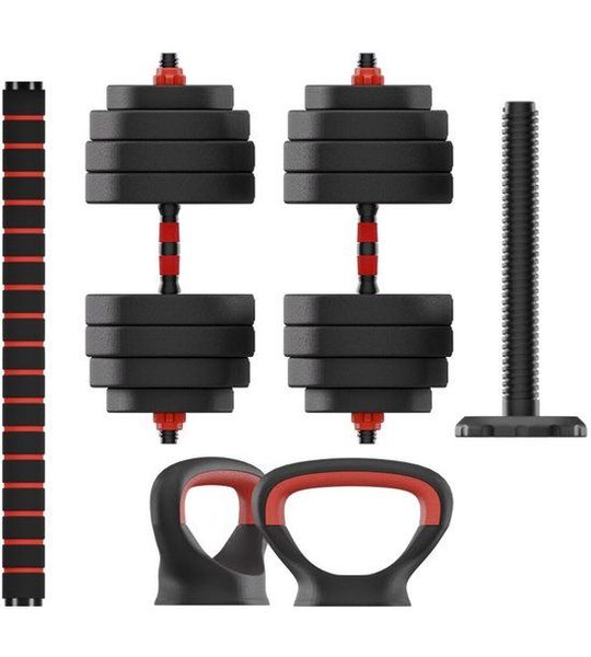Kettlebell- en halterset KSIX Zwart 20 kg 19 Onderdelen