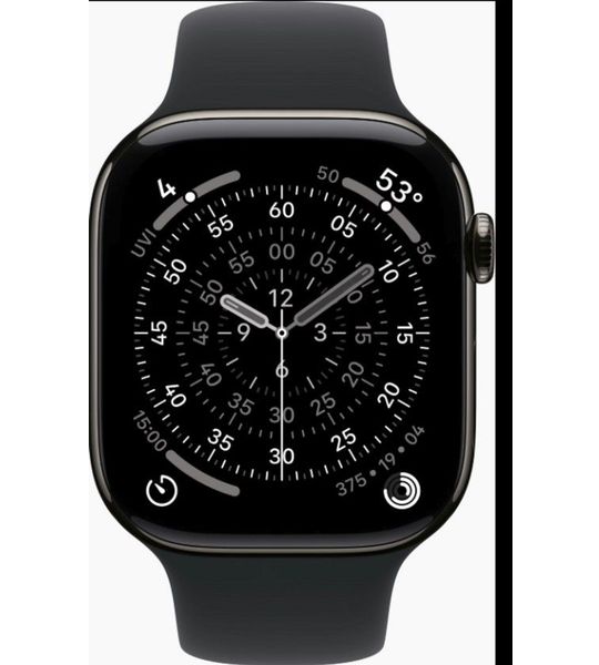 Apple Watch Series 11 gps + Cellular - 46mm titanium Case Black Sport Band M/l Smartwatch Slate