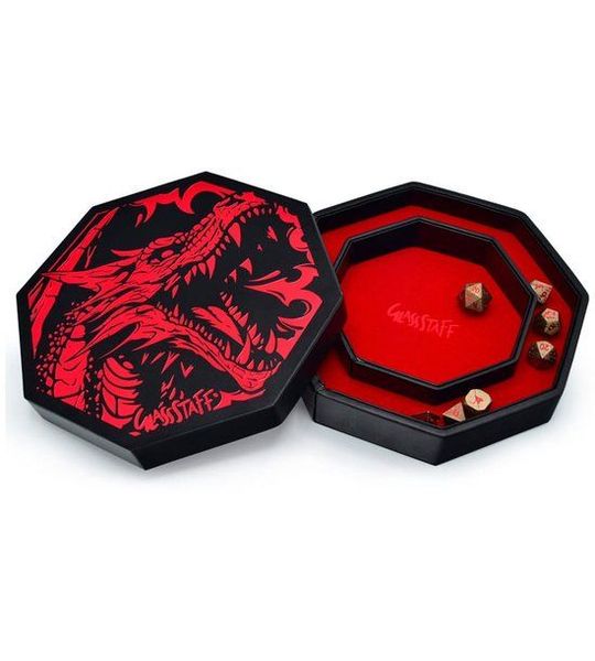 Glassstaff CritStones Arena Dice Tray Red Dragon and accessories