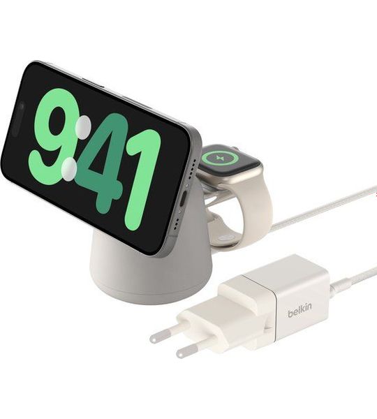 Belkin Boostcharge Pro 2-in-1 Magsafe 15 W Draadloze Oplader