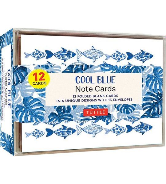 Cool Blue Note Cards - 12 Cards