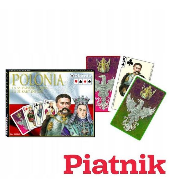 Piatnik Lux Polonia Speelkaarten - 2x 55 Kaarten, Koninklijke Uitstraling