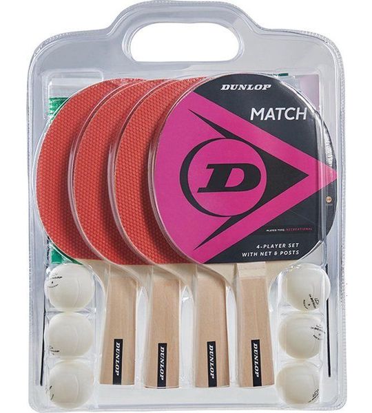 Dunlop Match Tafeltennis Set (4 spelers)