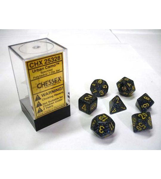 Polydice 7 Dobbelstenenset Urban Camo Speckled