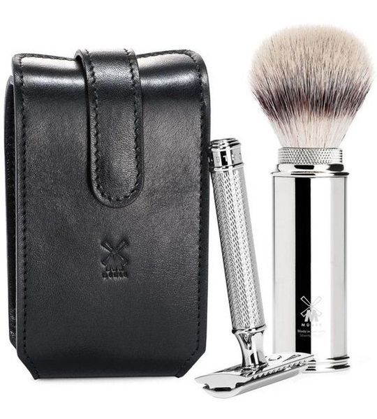 MÜHLE -Scheerset -Safety Razor -Lederen case -Zwart
