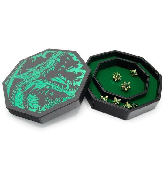 Glassstaff CritStones Arena Dice Tray Green Dragon and accessories