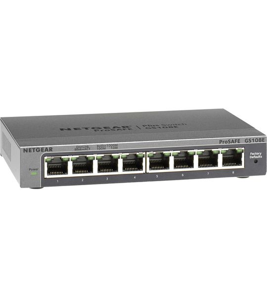 Netgear 8-port gigabit prosafe plus switch (GS108Ev4) Switch Grijs