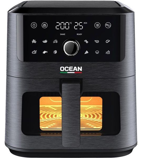 OCEAN OCAFK1755DWN - Airfryer - 5.5L - 1700W - Doorkijk lade - 12 Programma's