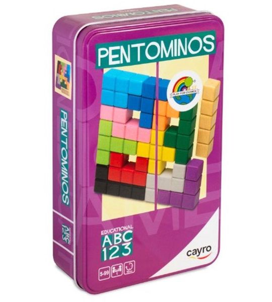 PENTOMINOS METAL BOX - Geronimo Games - Cayro - Travel spel - van 6 jaar oud