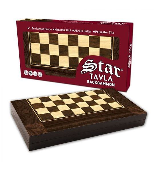 Backgammon & Dammen - Turks Tavla & Dam - Kleur Polyester Antiek Okkernoot