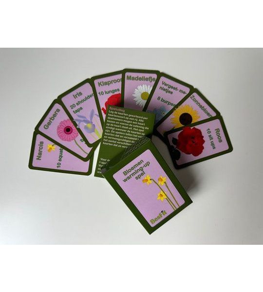 Bloemen warming-up spel | Kaartspel | Beweegspel | Bootcamp